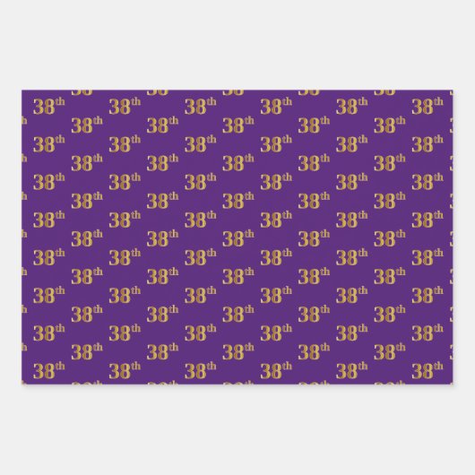 Extravagant Green, Gray, Lila, Imitate Gold 38. Ev Geschenkpapier Set (Vorderseite 3)