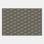 Extravagant Green, Gray, Lila, Imitate Gold 38. Ev Geschenkpapier Set (Vorderseite 2)