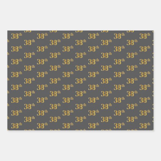 Extravagant Green, Gray, Lila, Imitate Gold 38. Ev Geschenkpapier Set (Vorderseite 2)