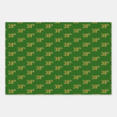 Extravagant Green, Gray, Lila, Imitate Gold 38. Ev Geschenkpapier Set (Vorderseite)