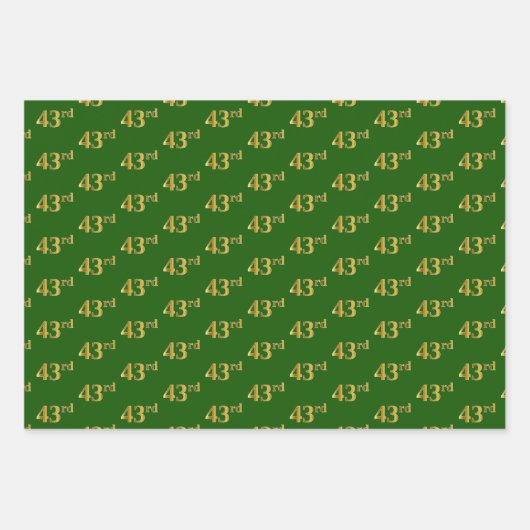 Extravagant Green, Gray, Lila, Imitate Gold 43. Ev Geschenkpapier Set (Vorderseite)