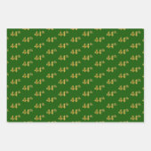 Extravagant Green, Gray, Lila, Imitate Gold 44. Ev Geschenkpapier Set (Vorderseite)