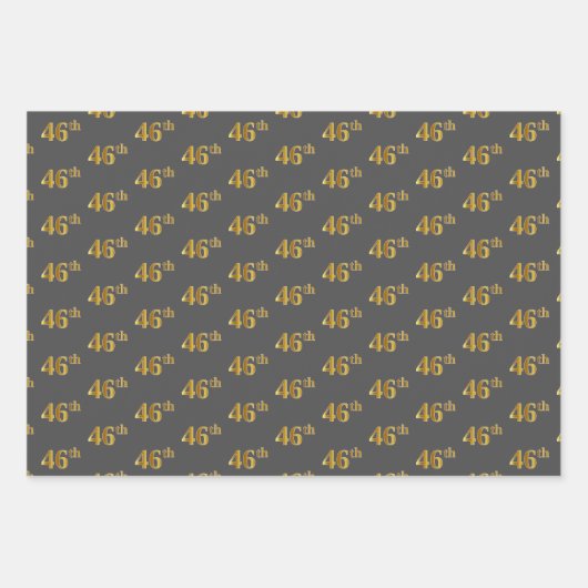 Extravagant Green, Gray, Lila, Imitate Gold 46. Ev Geschenkpapier Set (Vorderseite 2)