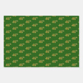 Extravagant Green, Gray, Lila, Imitate Gold 46. Ev Geschenkpapier Set (Vorderseite)