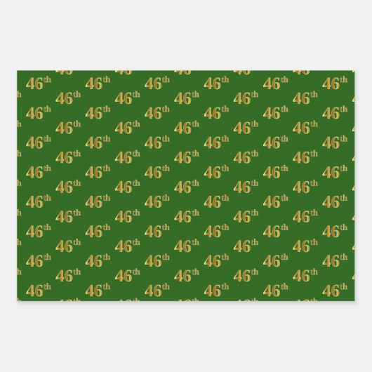 Extravagant Green, Gray, Lila, Imitate Gold 46. Ev Geschenkpapier Set (Vorderseite)