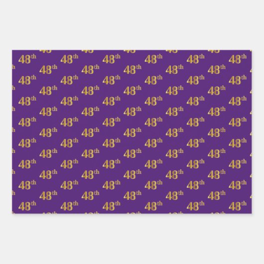 Extravagant Green, Gray, Lila, Imitate Gold 48. Ev Geschenkpapier Set (Vorderseite 3)