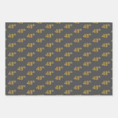 Extravagant Green, Gray, Lila, Imitate Gold 48. Ev Geschenkpapier Set (Vorderseite 2)