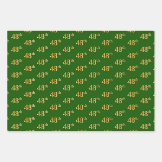 Extravagant Green, Gray, Lila, Imitate Gold 48. Ev Geschenkpapier Set (Vorderseite)