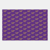 Extravagant Green, Gray, Lila, Imitate Gold 50. Ev Geschenkpapier Set (Vorderseite 3)