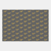 Extravagant Green, Gray, Lila, Imitate Gold 50. Ev Geschenkpapier Set (Vorderseite 2)