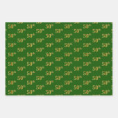 Extravagant Green, Gray, Lila, Imitate Gold 50. Ev Geschenkpapier Set (Vorderseite)