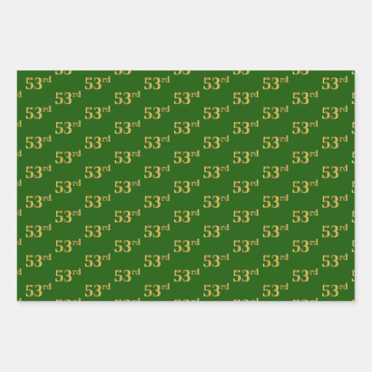 Extravagant Green, Gray, Lila, Imitate Gold 53. Ve Geschenkpapier Set (Vorderseite)