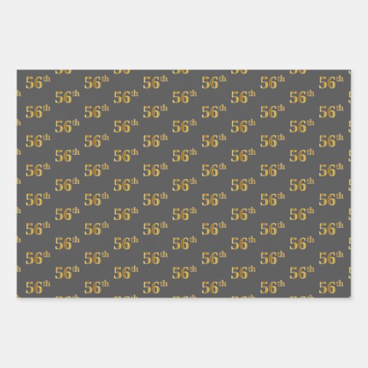 Extravagant Green, Gray, Lila, Imitate Gold 56. Ve Geschenkpapier Set (Vorderseite 2)