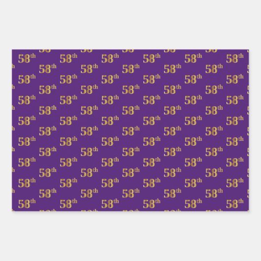 Extravagant Green, Gray, Lila, Imitate Gold 58. Ev Geschenkpapier Set (Vorderseite 3)
