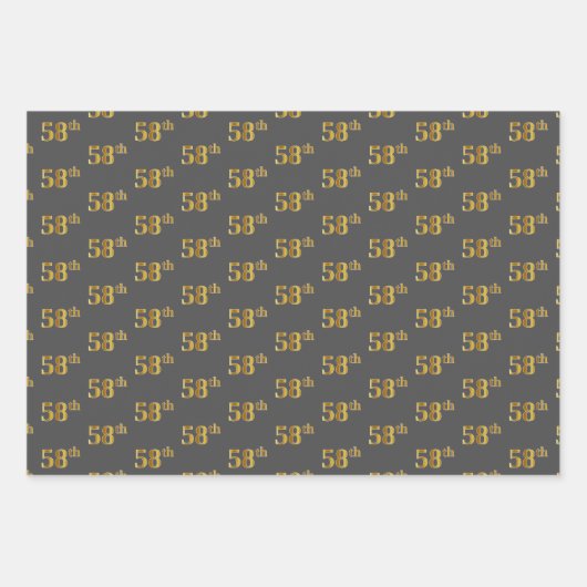 Extravagant Green, Gray, Lila, Imitate Gold 58. Ev Geschenkpapier Set (Vorderseite 2)