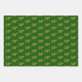 Extravagant Green, Gray, Lila, Imitate Gold 58. Ev Geschenkpapier Set (Vorderseite)