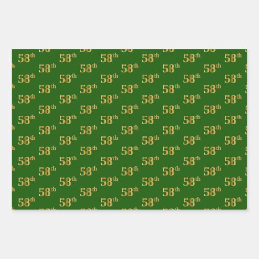 Extravagant Green, Gray, Lila, Imitate Gold 58. Ev Geschenkpapier Set (Vorderseite)