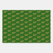 Extravagant Green, Gray, Lila, Imitate Gold 60. Ve Geschenkpapier Set (Vorderseite)