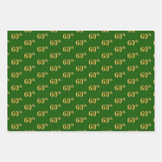 Extravagant Green, Gray, Lila, Imitate Gold 60. Ve Geschenkpapier Set (Vorderseite)