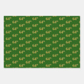 Extravagant Green, Gray, Lila, Imitate Gold 64. Ev Geschenkpapier Set (Vorderseite)