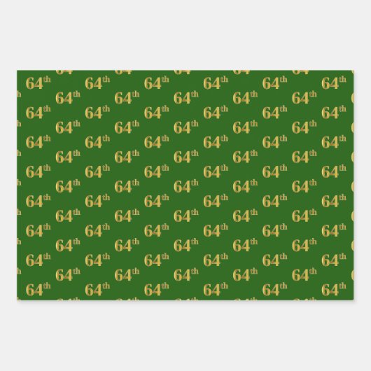 Extravagant Green, Gray, Lila, Imitate Gold 64. Ev Geschenkpapier Set (Vorderseite)