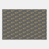 Extravagant Green, Gray, Lila, Imitate Gold 67. Ve Geschenkpapier Set (Vorderseite 2)