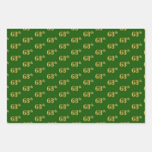 Extravagant Green, Gray, Lila, Imitate Gold 68. Ve Geschenkpapier Set (Vorderseite)