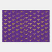 Extravagant Green, Gray, Lila, Imitate Gold 70. Ev Geschenkpapier Set (Vorderseite 3)