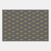 Extravagant Green, Gray, Lila, Imitate Gold 70. Ev Geschenkpapier Set (Vorderseite 2)