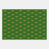 Extravagant Green, Gray, Lila, Imitate Gold 70. Ev Geschenkpapier Set (Vorderseite)
