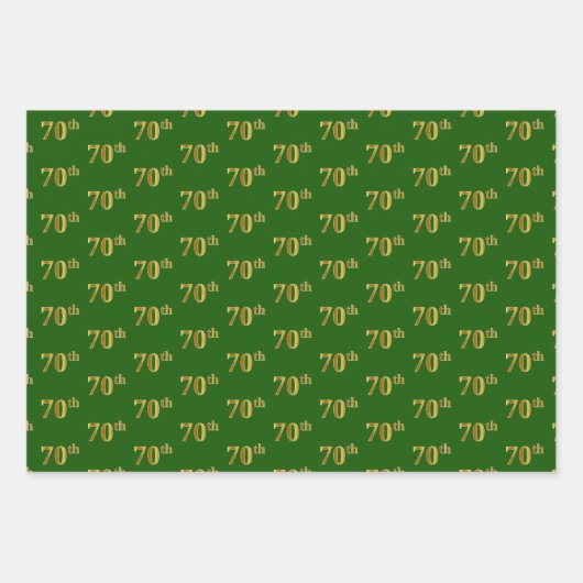 Extravagant Green, Gray, Lila, Imitate Gold 70. Ev Geschenkpapier Set (Vorderseite)