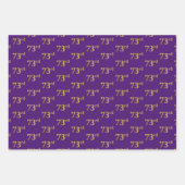 Extravagant Green, Gray, Lila, Imitate Gold 73. Ev Geschenkpapier Set (Vorderseite 3)