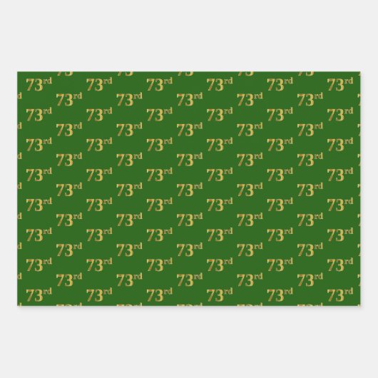 Extravagant Green, Gray, Lila, Imitate Gold 73. Ev Geschenkpapier Set (Vorderseite)