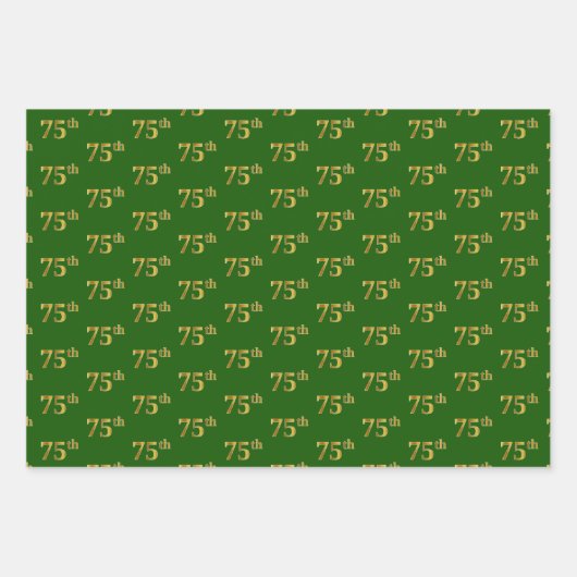 Extravagant Green, Gray, Lila, Imitate Gold 75. Ve Geschenkpapier Set (Vorderseite)