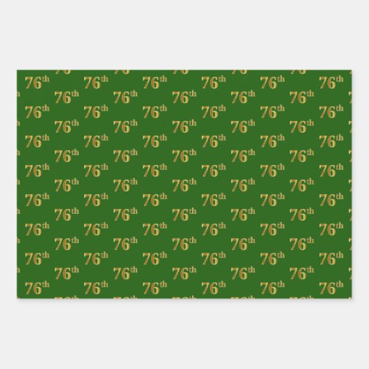 Extravagant Green, Gray, Lila, Imitate Gold 76. Ev Geschenkpapier Set (Vorderseite)