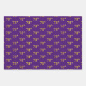 Extravagant Green, Gray, Lila, Imitate Gold 78. Ev Geschenkpapier Set (Vorderseite 3)