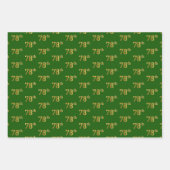 Extravagant Green, Gray, Lila, Imitate Gold 78. Ev Geschenkpapier Set (Vorderseite)