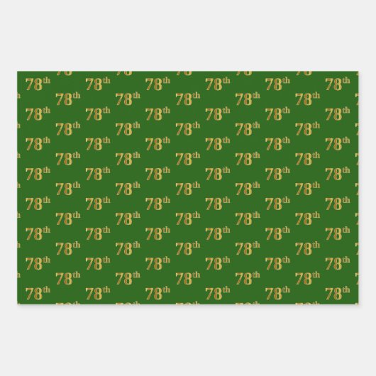 Extravagant Green, Gray, Lila, Imitate Gold 78. Ev Geschenkpapier Set (Vorderseite)