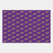 Extravagant Green, Gray, Lila, Imitate Gold 80. Ev Geschenkpapier Set (Vorderseite 3)