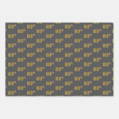 Extravagant Green, Gray, Lila, Imitate Gold 80. Ev Geschenkpapier Set (Vorderseite 2)