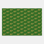 Extravagant Green, Gray, Lila, Imitate Gold 80. Ev Geschenkpapier Set (Vorderseite)