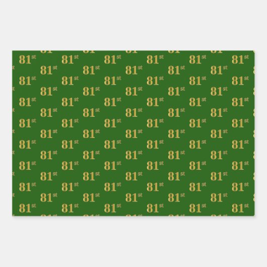 Extravagant Green, Gray, Lila, Imitate Gold 81. Ve Geschenkpapier Set (Vorderseite)