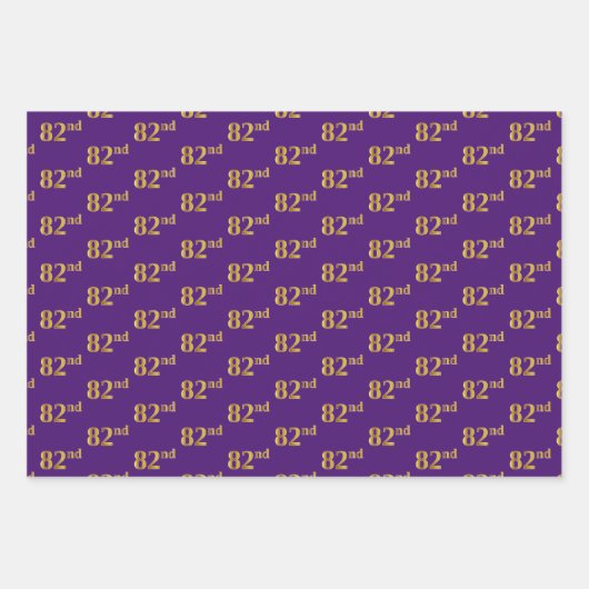 Extravagant Green, Gray, Lila, Imitate Gold 82. Ev Geschenkpapier Set (Vorderseite 3)