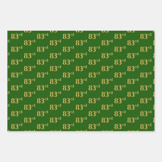 Extravagant Green, Gray, Lila, Imitate Gold 83. Ev Geschenkpapier Set (Vorderseite)