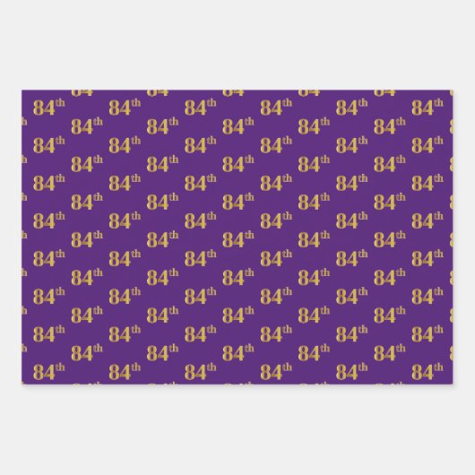 Extravagant Green, Gray, Lila, Imitate Gold 84. Ev Geschenkpapier Set (Vorderseite 3)