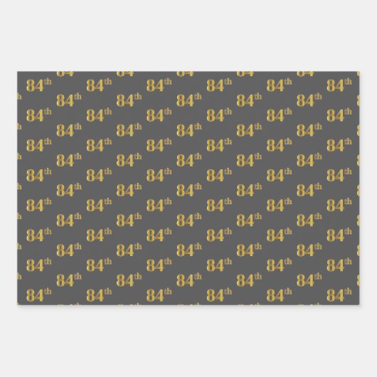 Extravagant Green, Gray, Lila, Imitate Gold 84. Ev Geschenkpapier Set (Vorderseite 2)