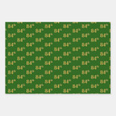 Extravagant Green, Gray, Lila, Imitate Gold 84. Ev Geschenkpapier Set (Vorderseite)