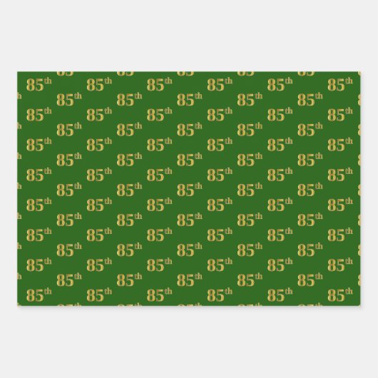 Extravagant Green, Gray, Lila, Imitate Gold 85. Ve Geschenkpapier Set (Vorderseite)