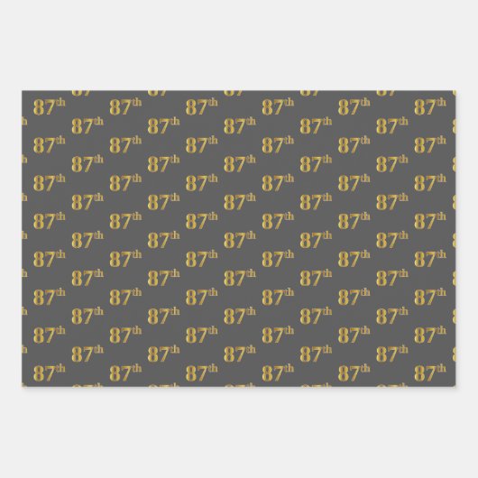 Extravagant Green, Gray, Lila, Imitate Gold 87. Ev Geschenkpapier Set (Vorderseite 2)