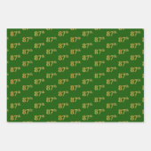 Extravagant Green, Gray, Lila, Imitate Gold 87. Ev Geschenkpapier Set (Vorderseite)